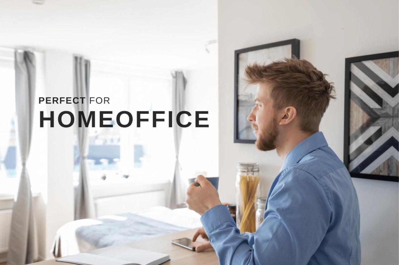 Business Apartment Mit Blick Auf Die Skyline Von Essen Exterior photo